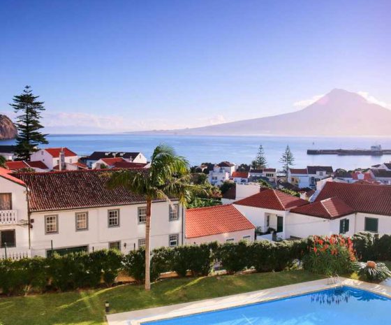 Vue de l'hotel Horta Faial plongée Açores