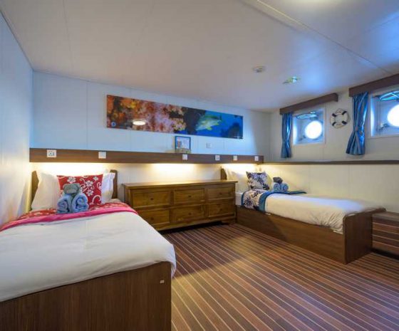 croisière plongée Polynésie cabine premium lits jumeaux