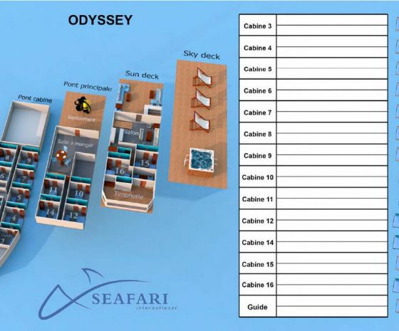plan cabine odyssey croisière seafari
